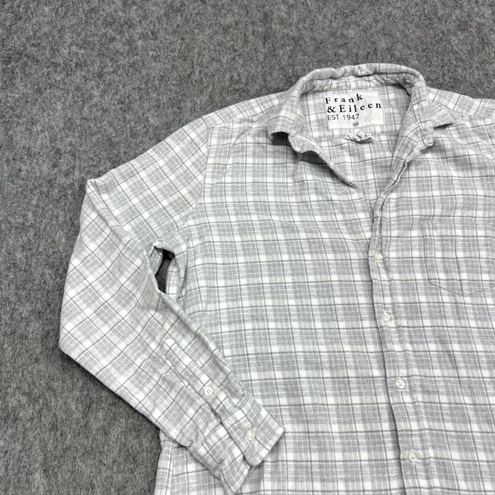 Frank & Eileen Frank & Eileen Shirt Womens XS Gray Plaid Italian Flannel Button Relaxed Eileen Size XS / US 0-2 / IT 36-38 - 6 Thumbnail