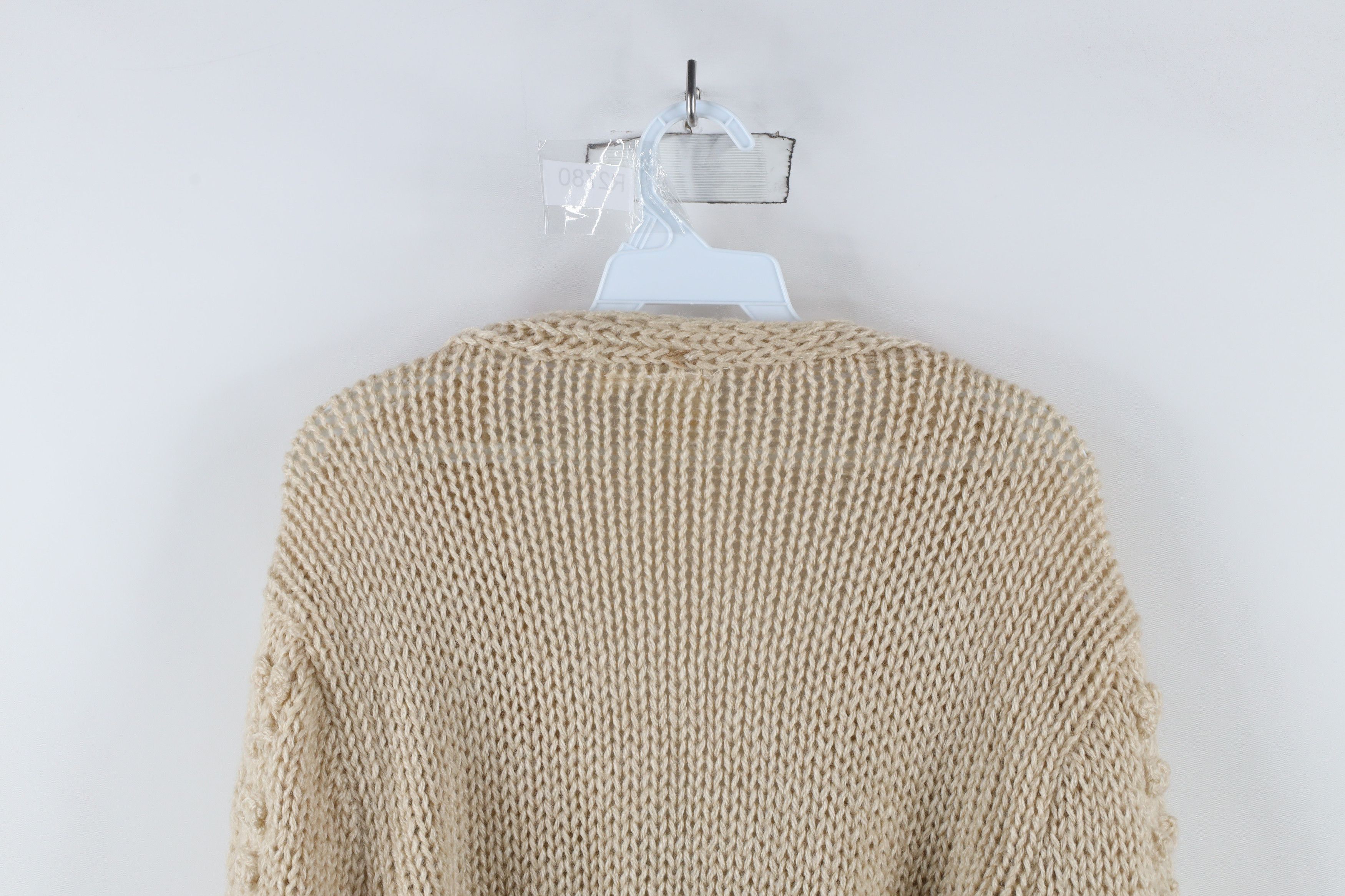 Vintage Vintage 70s Streetwear Knobby Knit Cardigan Sweater Beige Size L / US 10 / IT 46 - 11 Thumbnail