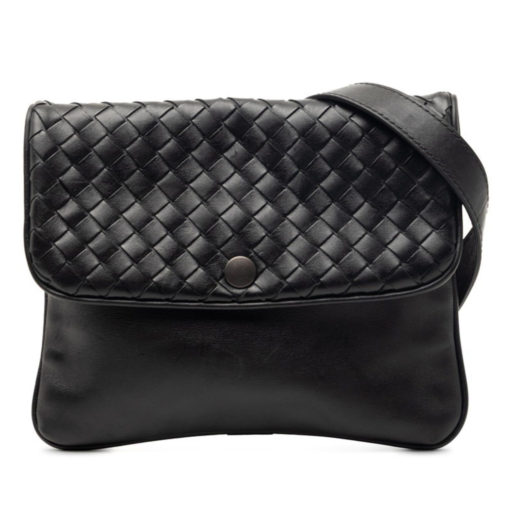Bottega Veneta Bottega Veneta Intrecciato Crossbody Shoulder Bag Pouch Black Leather Women's BOTTEGAVENETA Size ONE SIZE - 1 Thumbnail