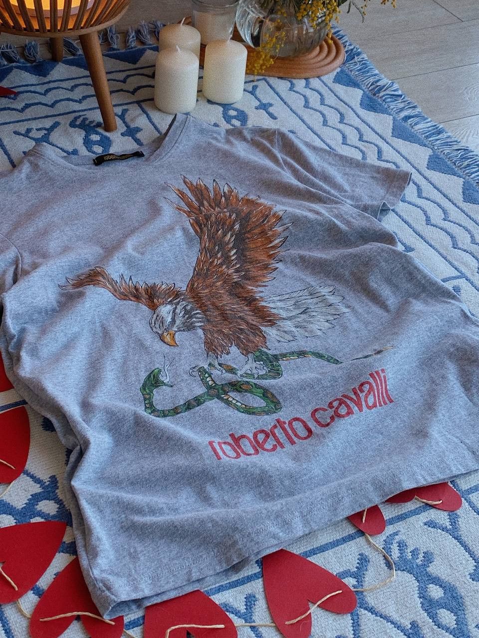 Roberto Cavalli Roberto Cavalli T-Shirt Grey Eagle Graphic Y2K Size M / US 6-8 / IT 42-44 - 3 Thumbnail