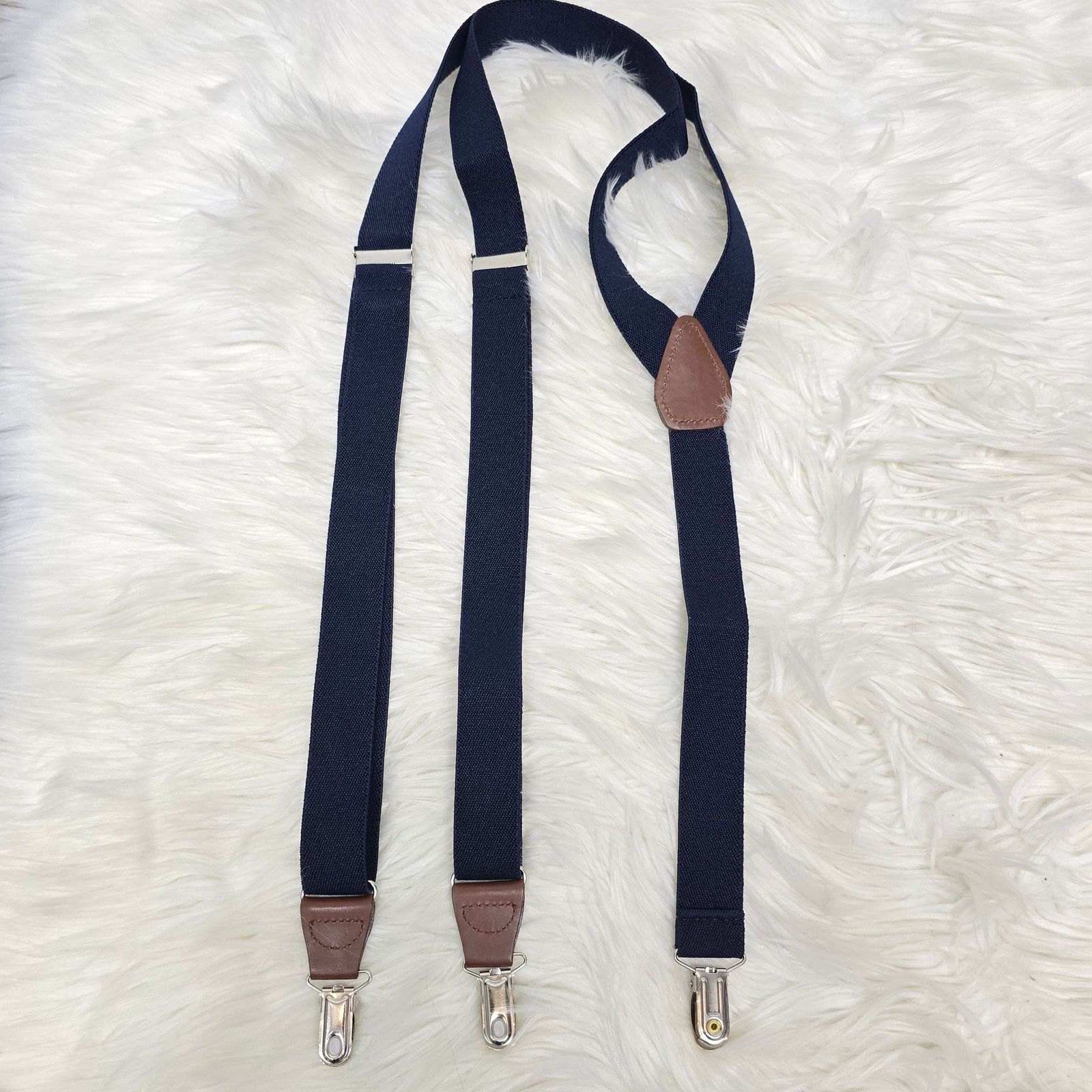 Club Room NEW Club Room Men's Suspenders Solid Navy OS One Size Size ONE SIZE - 3 Thumbnail
