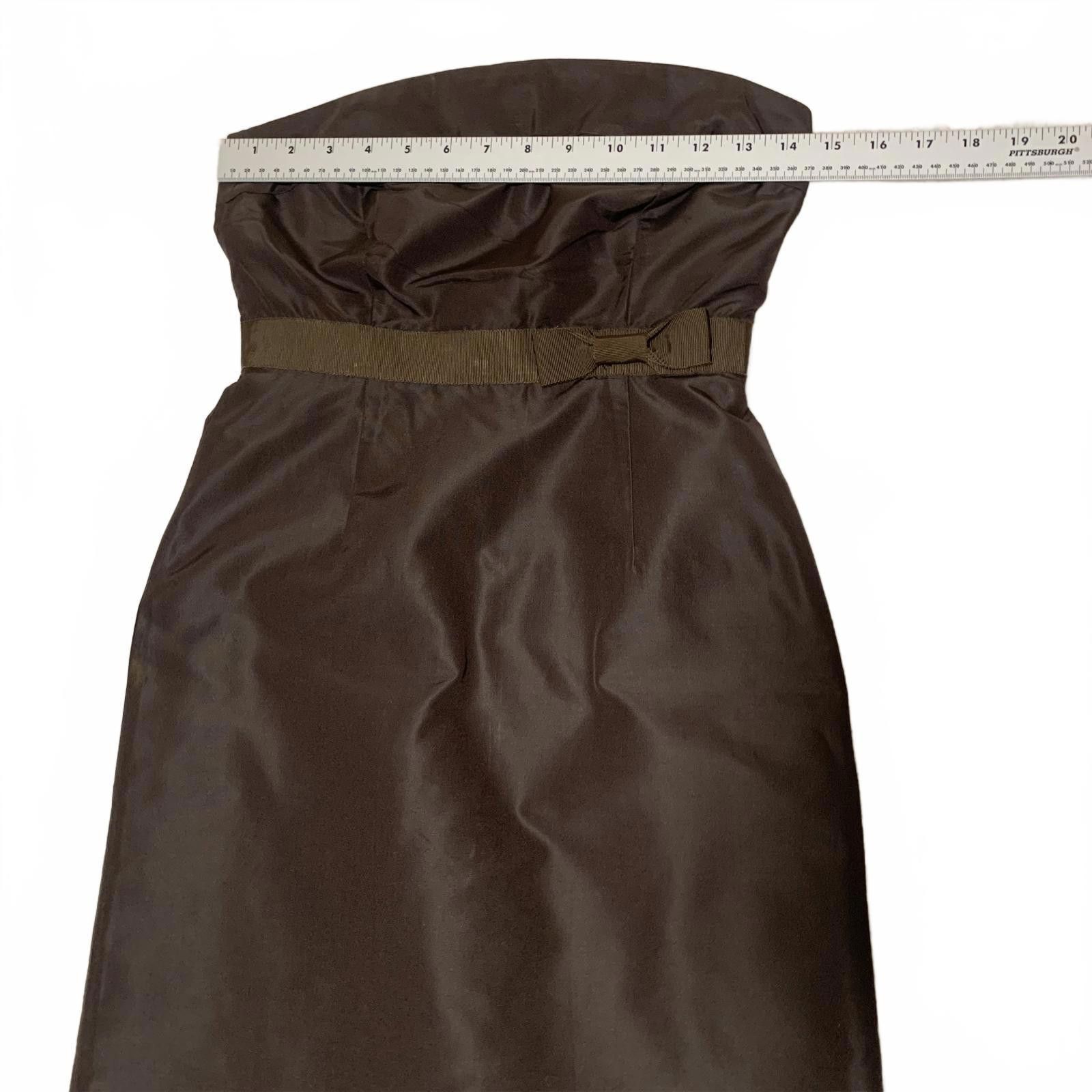 J.Crew J.Crew Strapless Silk Dress Size 0 Petite Brown 100% Silk Size XS / US 0-2 / IT 36-38 - 4 Thumbnail