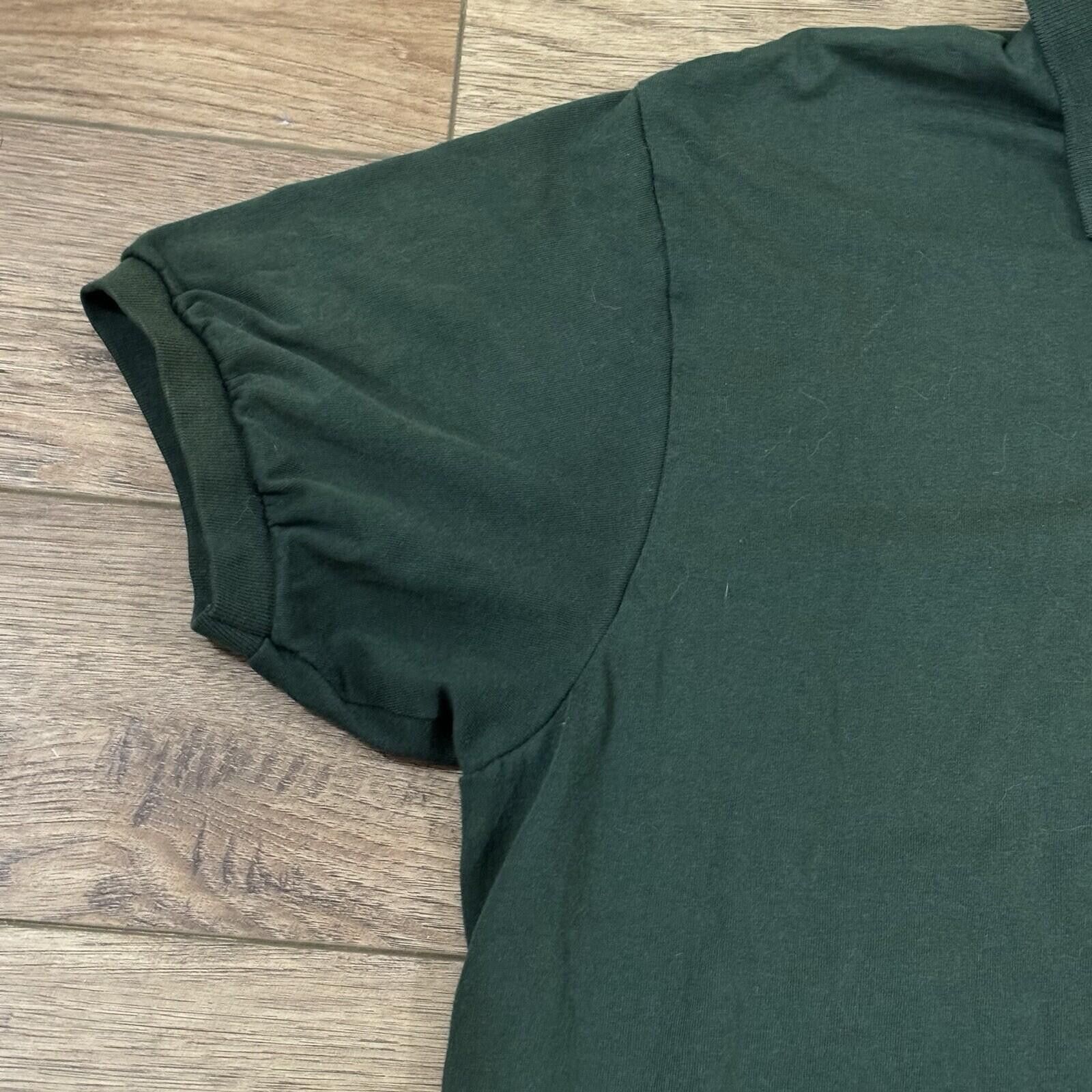 Hanes Vintage 90s Y2K Hanes Dark Green Polo Shirt 2XL Blank Size US XXL / EU 58 / 5 - 2 Thumbnail