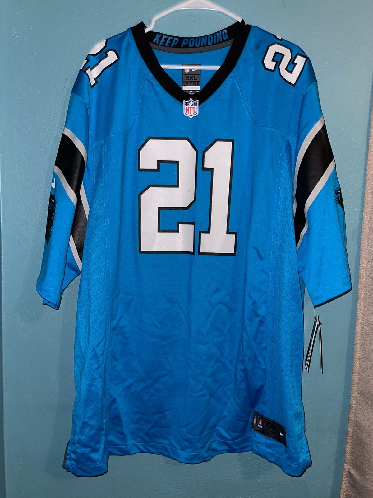 image of Nfl On Field Carolina Panthers Jeremy Chinn Jersey 3Xl in Blue, Men's (Size 2XL)