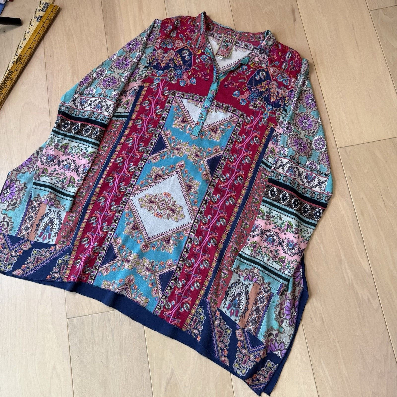 Johnny Was Johnny Was Meco Scarf Print Tunic Women's Large Multicolor Size L / US 10 / IT 46 - 10 Thumbnail