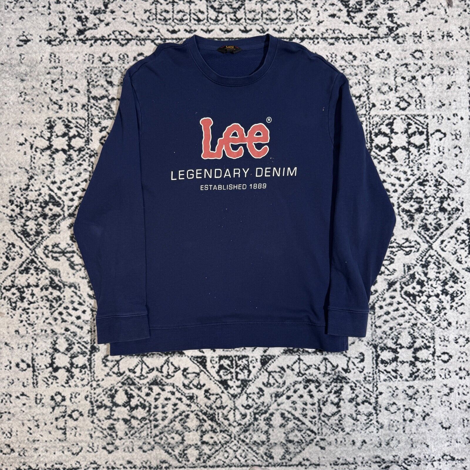 Lee × Vintage Lee Unisex Navy Cotton Sweatshirt Size XL USA Blank Y2K Size US XL / EU 56 / 4 - 1 Thumbnail