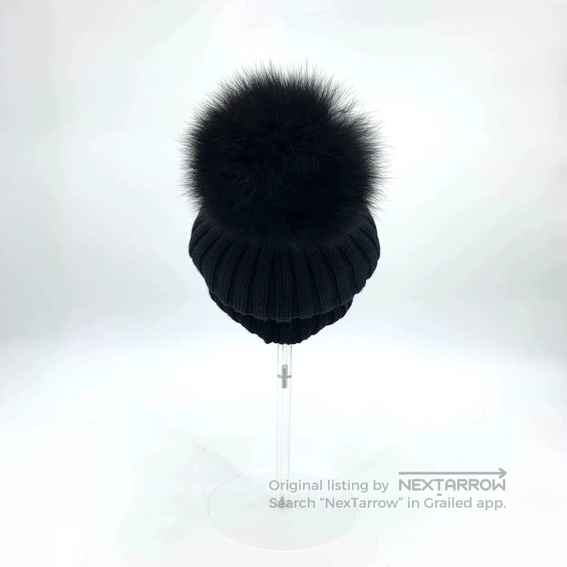 Moncler Moncler Black Logo Wool Knit Beanie. Size ONE SIZE - 4 Thumbnail