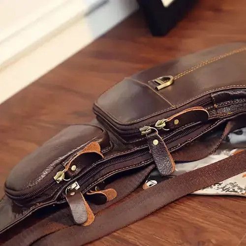 Leather Leather Vintage Cross Body Shoulder Bag Size 32 - 3 Thumbnail