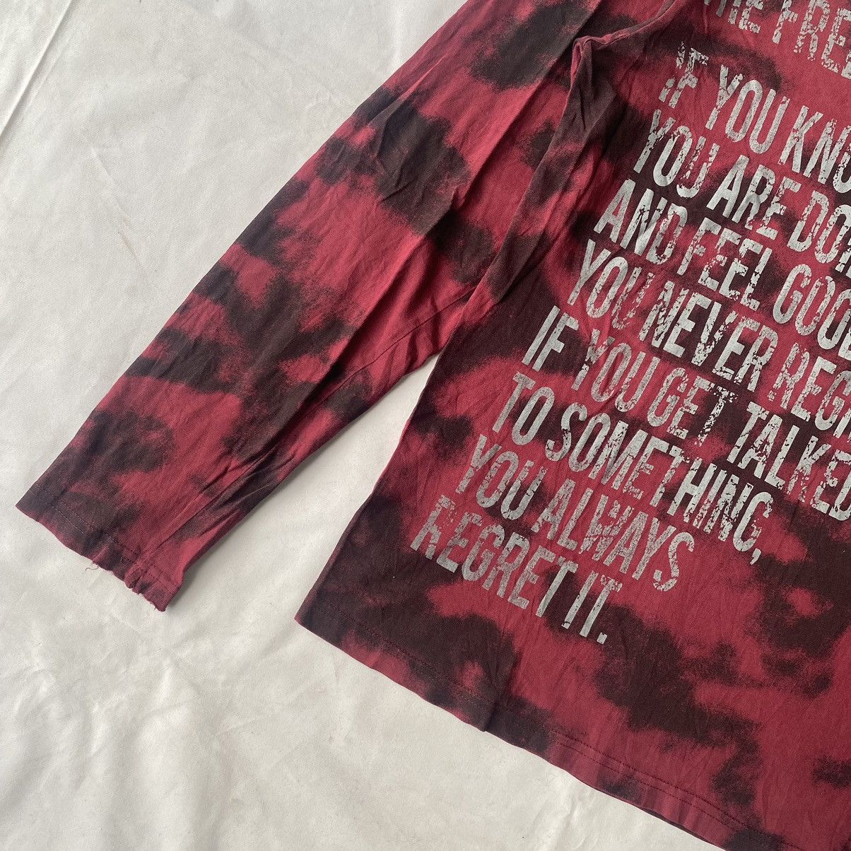 Beauty Beast × If Six Was Nine × Japanese Brand Japanese Gothic Poem Red Black Washed V-Neck Long Sleeve Tee Size US L / EU 52-54 / 3 - 7 Thumbnail