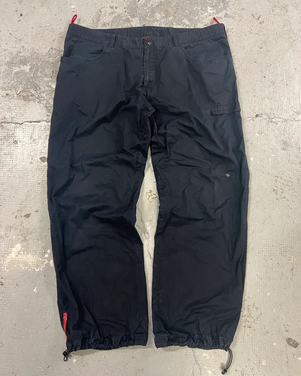 Prada × Vintage 2000s Prada Navy Track Cargo Pants Size US 37 - 1 Thumbnail