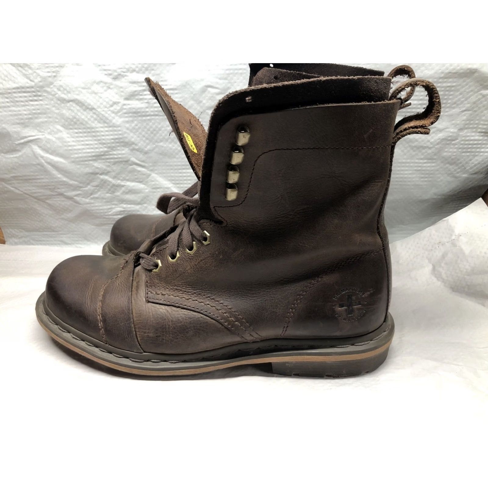 Dr. Martens Dr Martens Pier Distressed Leather Mens Boots Combat Grunge 90s Lace Up Casual Workwear Travel Brown Leather Captoe Pattern Solid Mens 10 US Size US 9 / EU 42 - 5 Thumbnail