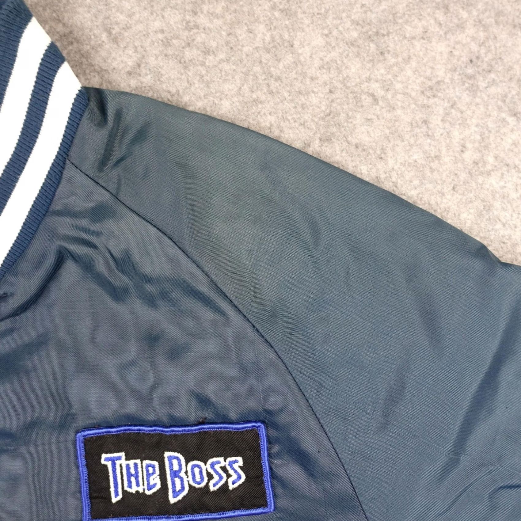 Dunbrooke VINTAGE Dunbrooke Pla-Jac Jacket Mens Large Blue Satin Varsity The Boss USA VTG Size US L / EU 52-54 / 3 - 5 Thumbnail