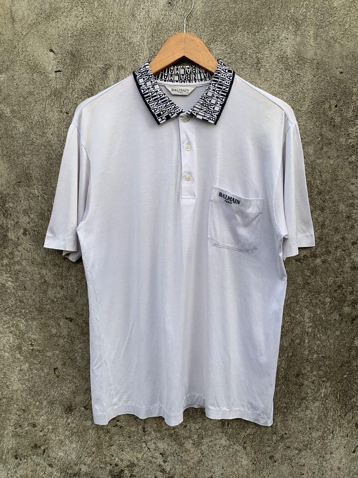 Balmain Balmain spell out collared polo shirt Size US M / EU 48-50 / 2 - 1 Thumbnail