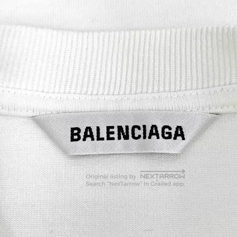 Balenciaga Balenciaga White Logo Letter Print Cotton Crew Neck Short Size US S / EU 44-46 / 1 - 5 Thumbnail