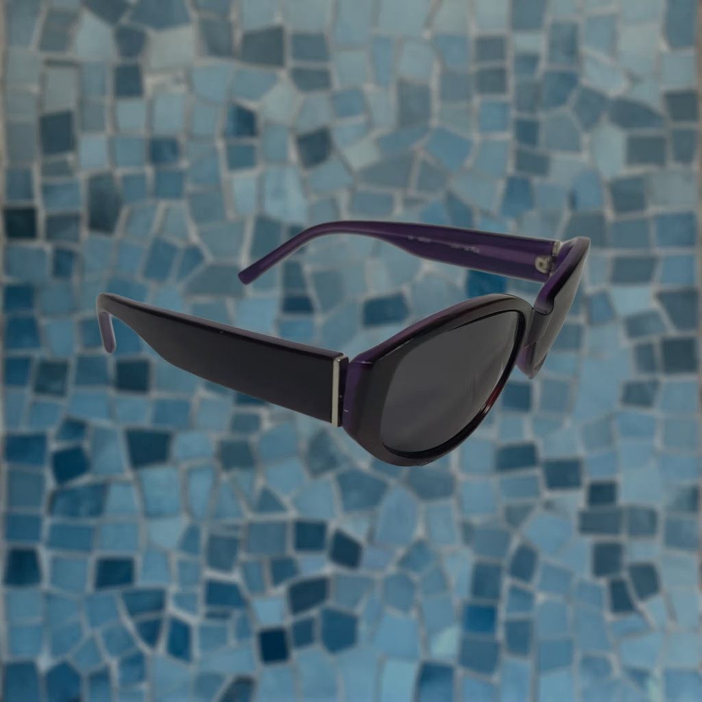 Vintage MODA Italy Sunglasses Oval Purple Black Unisex Adult 5-16-135 Plastic Lens Black Vintage Size ONE SIZE - 1 Thumbnail