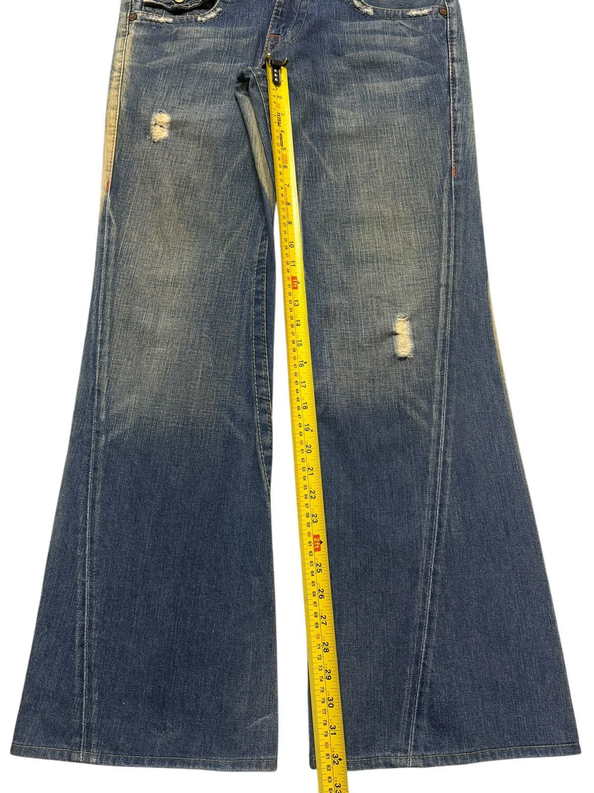 True Religion Vintage 90s Usa True Religion Mud Wash Faded Spiral Wide Leg Size US 34 / EU 50 - 11 Thumbnail