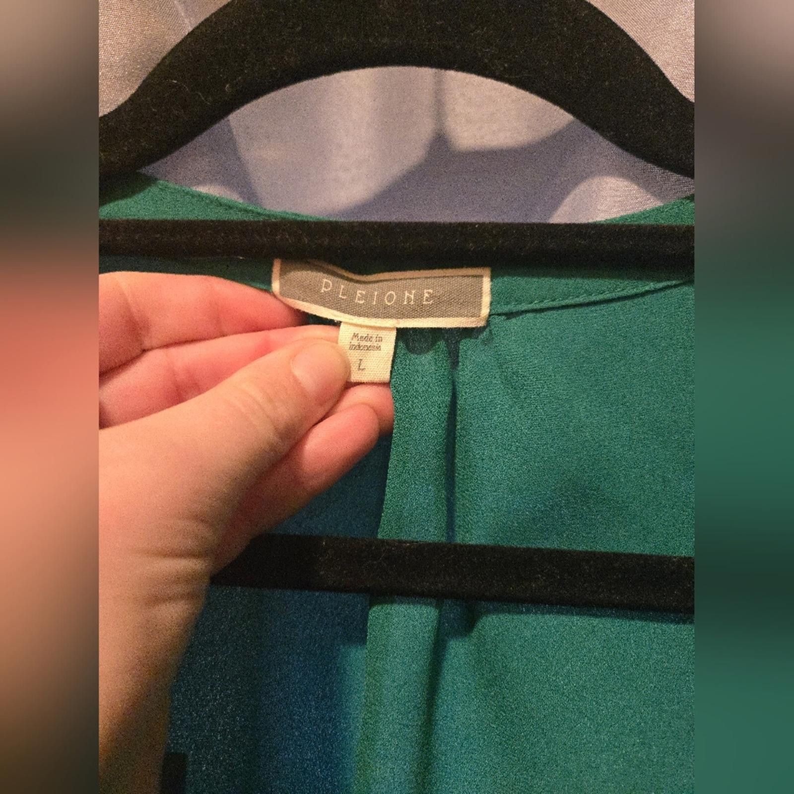 Designer Kelly Green Blouse Size L / US 10 / IT 46 - 2 Thumbnail