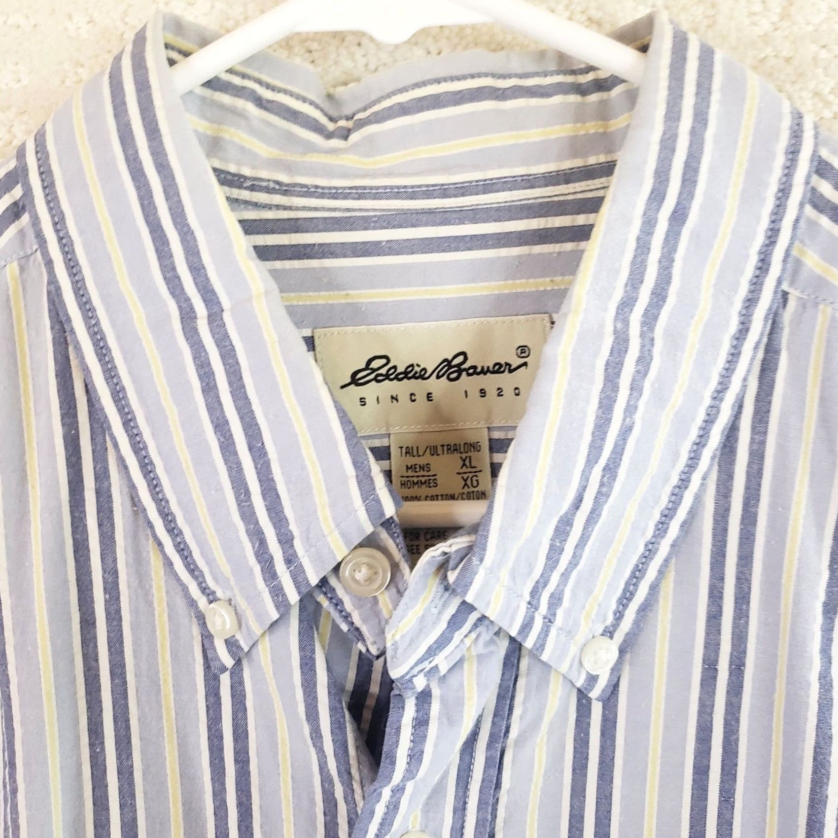 Eddie Bauer Eddie Bauer Shirt Mens XLT Blue Button Up Seersucker Short Sleeve Striped Casual Size US XL / EU 56 / 4 - 5 Thumbnail