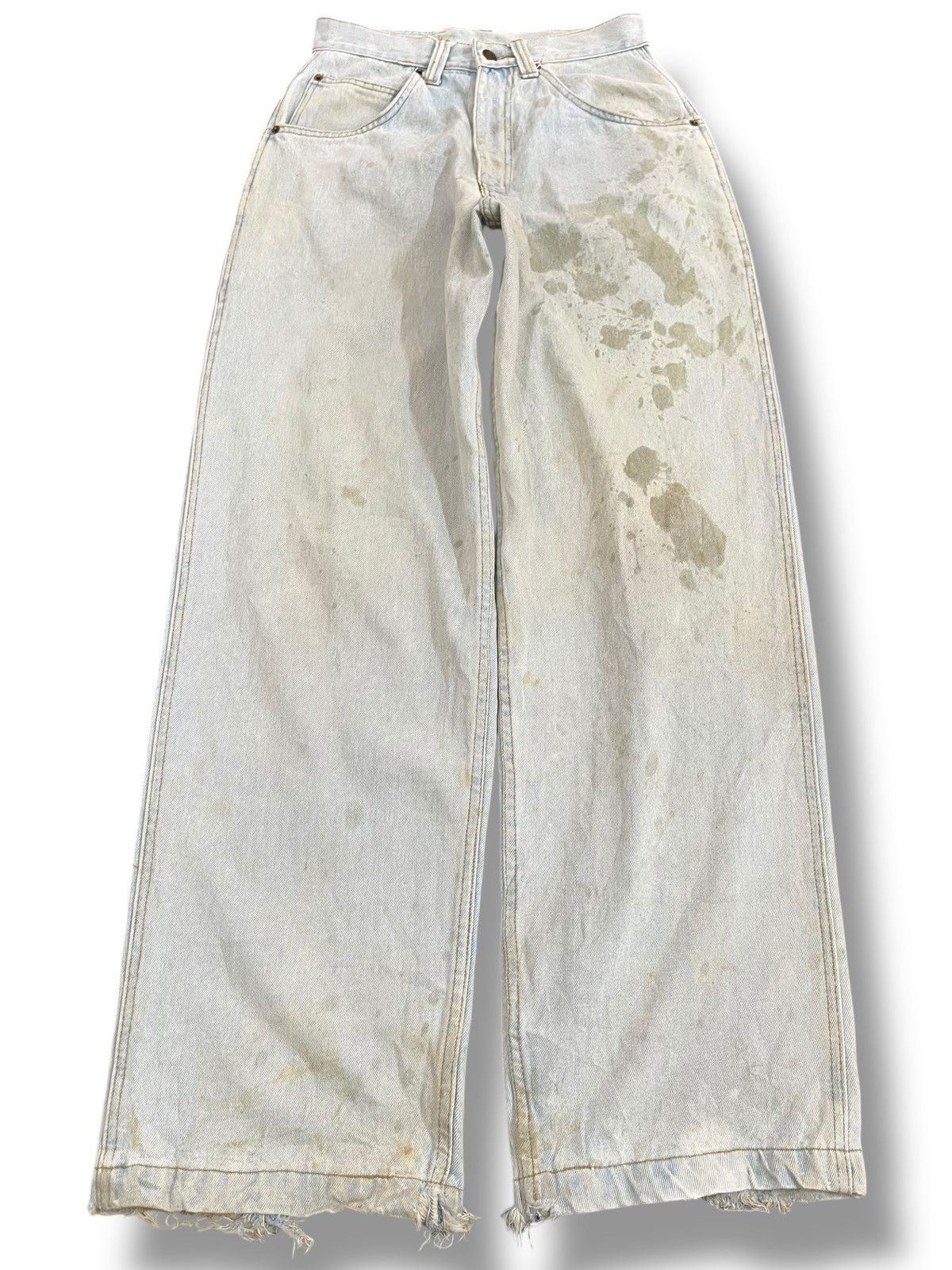 Japanese Brand × Vintage Vintage Busy Bons Uncompleted Waxed Baggy Denim Size US 29 - 1 Thumbnail
