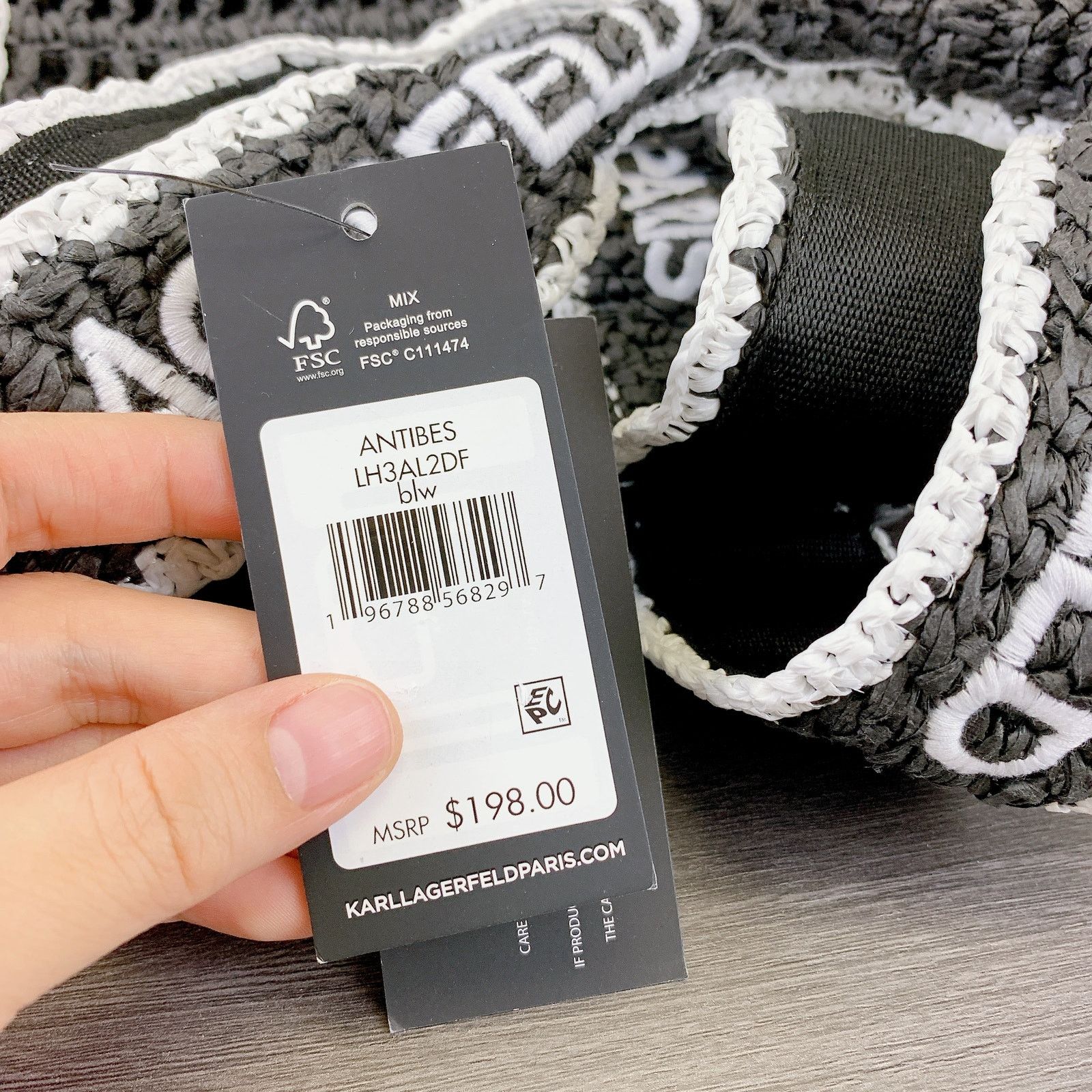 Karl Lagerfeld Karl Lagerfeld LH3AL2DF ANTIBES STRAWLOGO STRAPTOTE IN BLACK Size ONE SIZE - 9 Thumbnail
