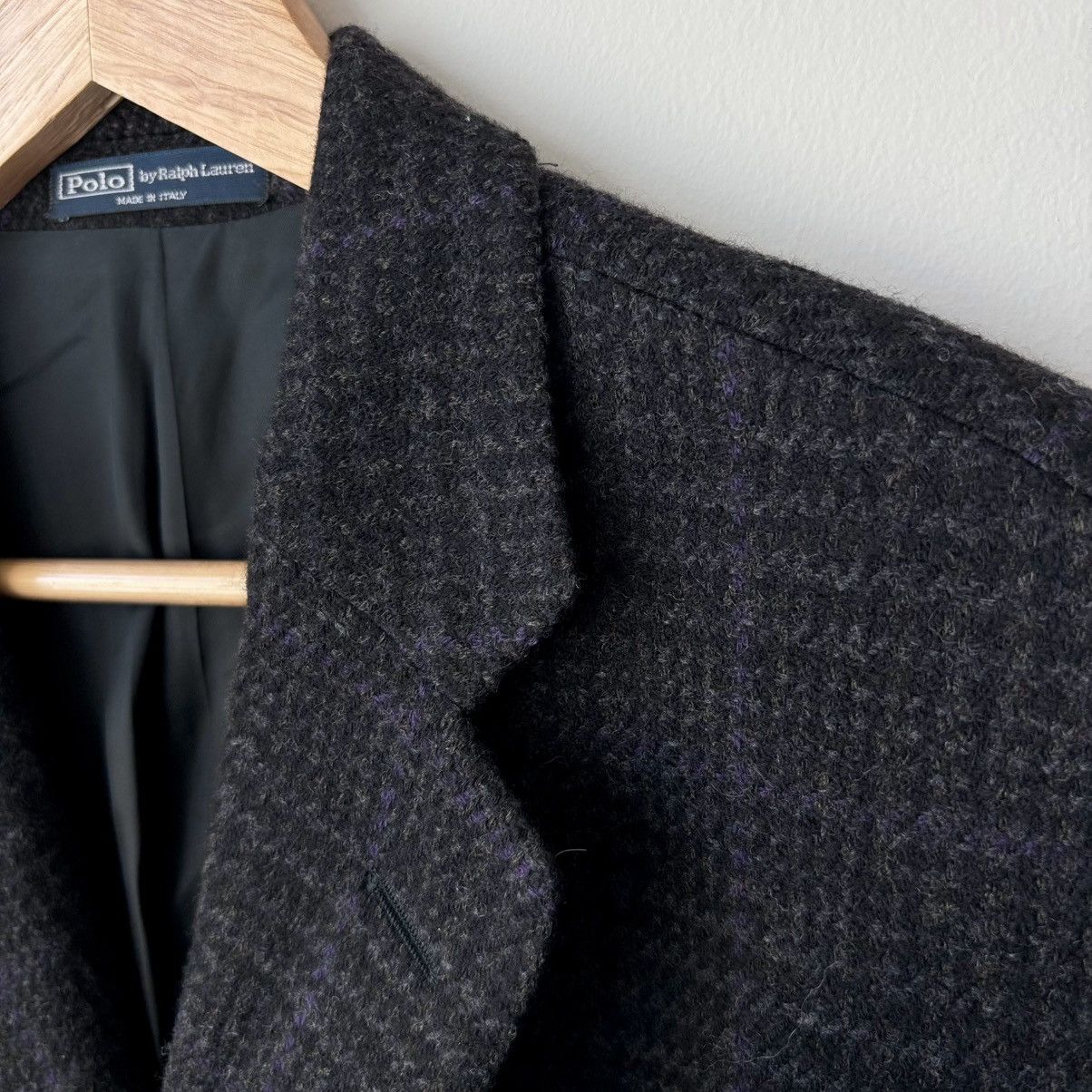 Polo Ralph Lauren Cashmere Wool Blend Windowpane Blazer Corneliani Charcoal Size 42L - 2 Thumbnail