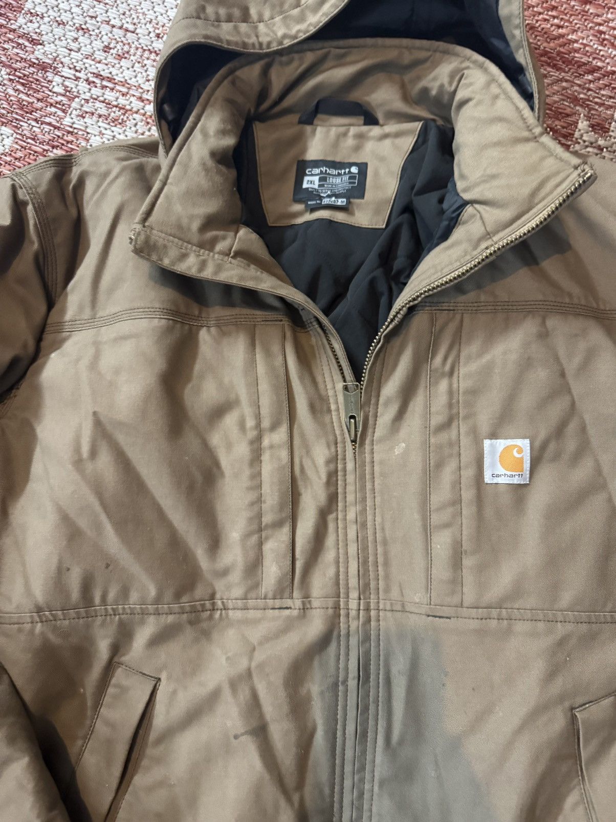 Carhartt Carhartt Work Jacket Tan Multi Pocket Sz XXL Removable Hood Size US XXL / EU 58 / 5 - 3 Thumbnail