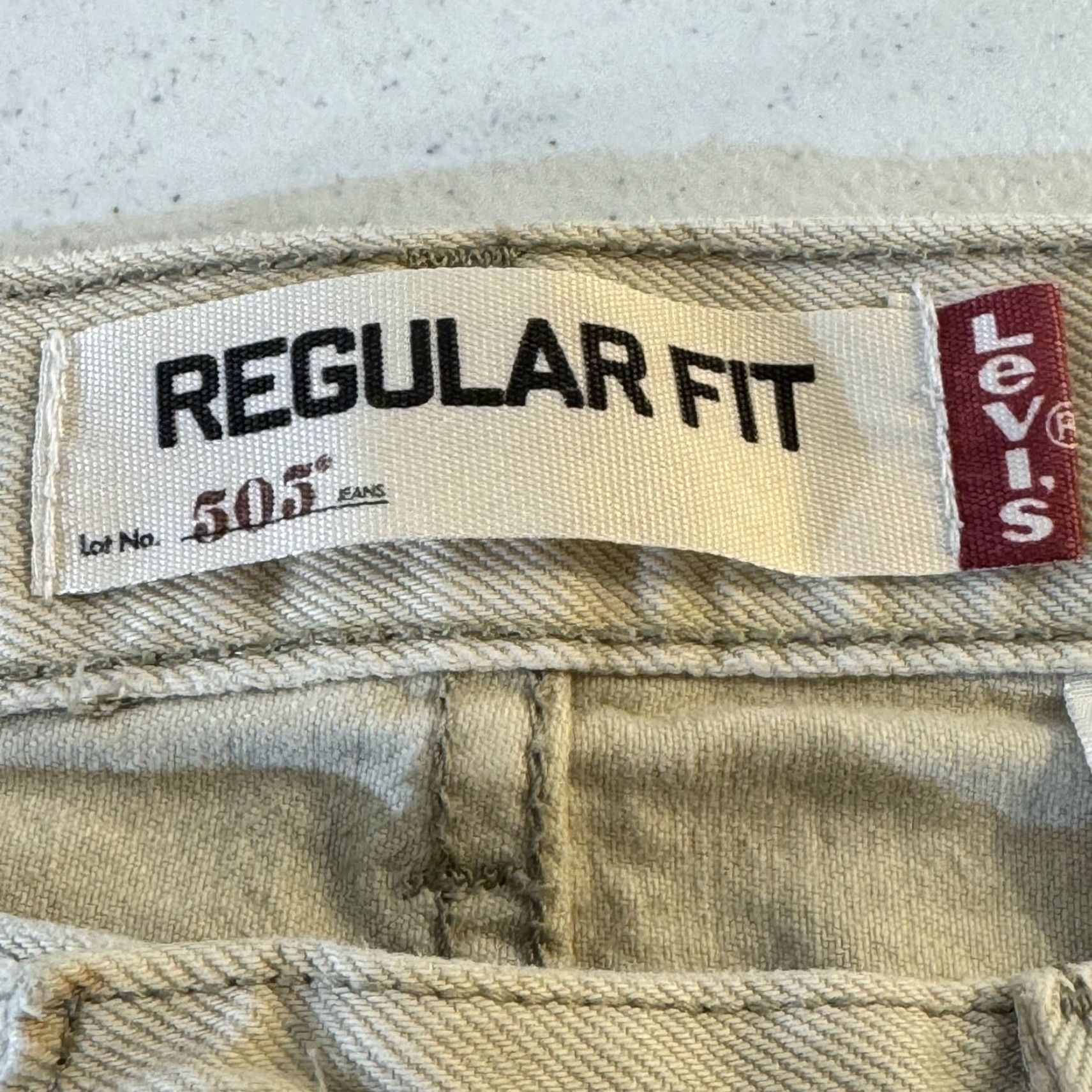 Levi's Levis 505 Jeans Mens 38x34 Beige Regular Fit Straight Leg Denim Pants Cotton Zip Size US 38 / EU 54 - 4 Thumbnail