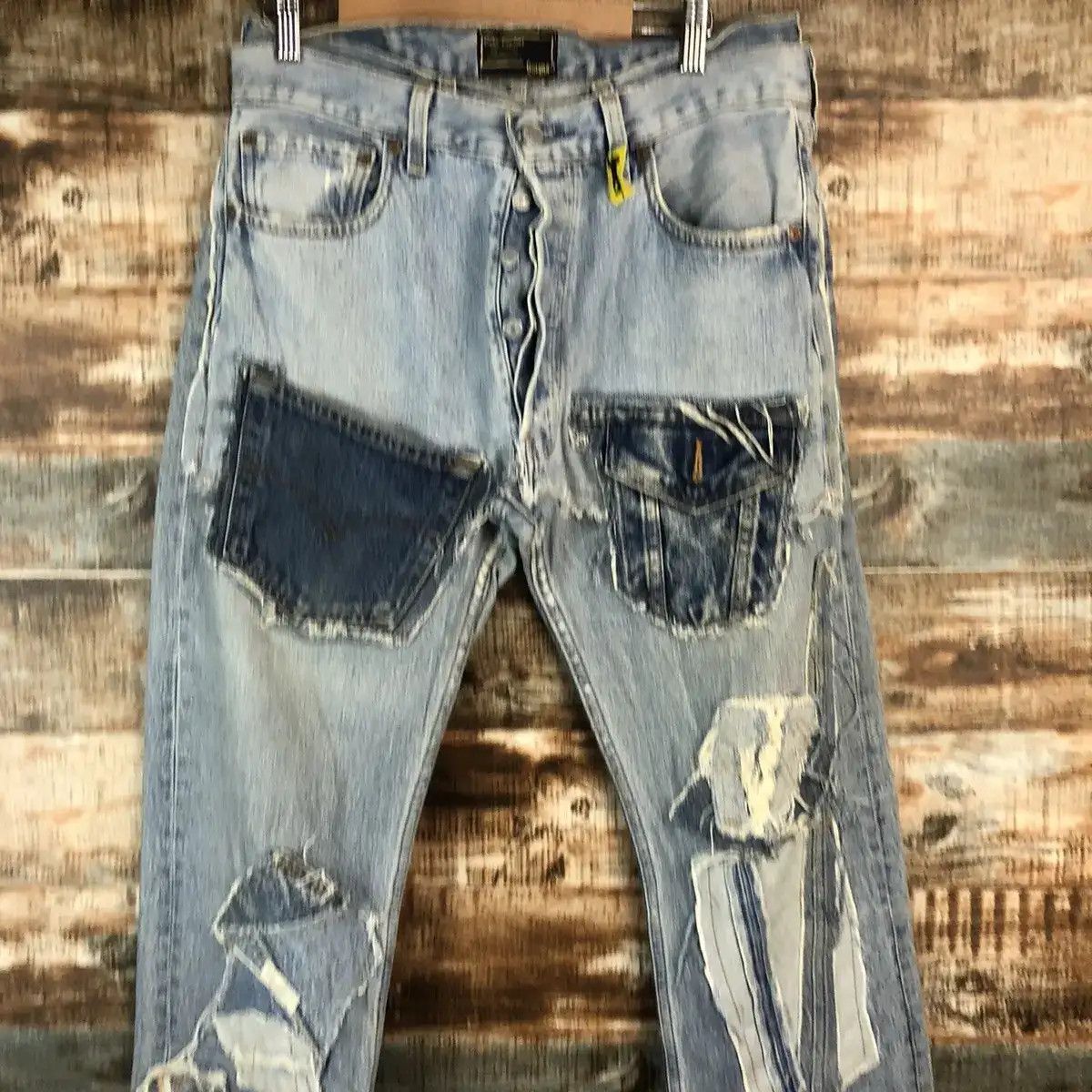 Levi's DLL Levis X Quana double waist reconstruct Denim #A2067 Size US 32 / EU 48 - 4 Thumbnail