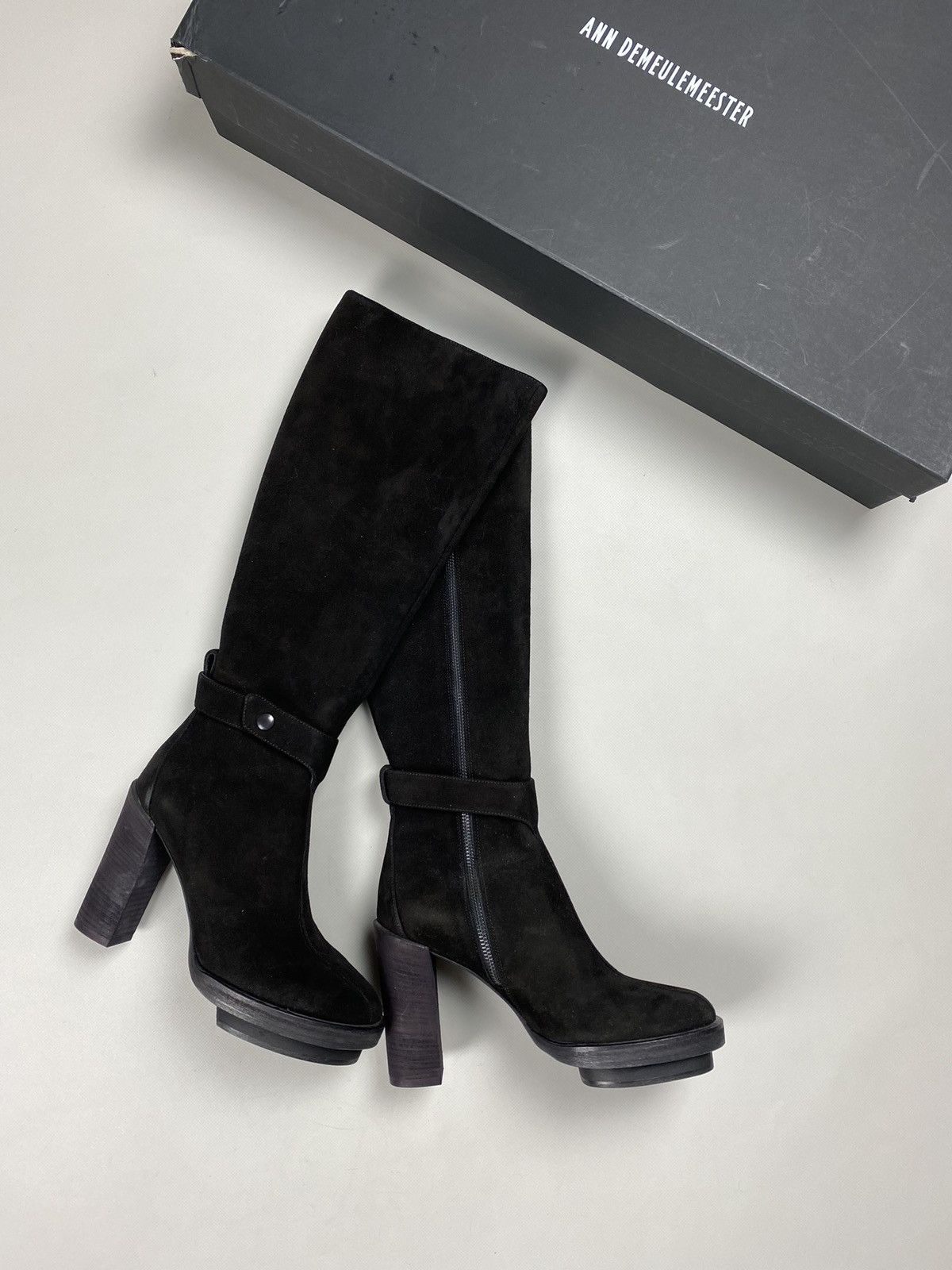Ann Demeulemeester New! Ann Demeulemeester suede over the knee heeled boots Size US 7.5 / IT 37.5 - 1 Thumbnail