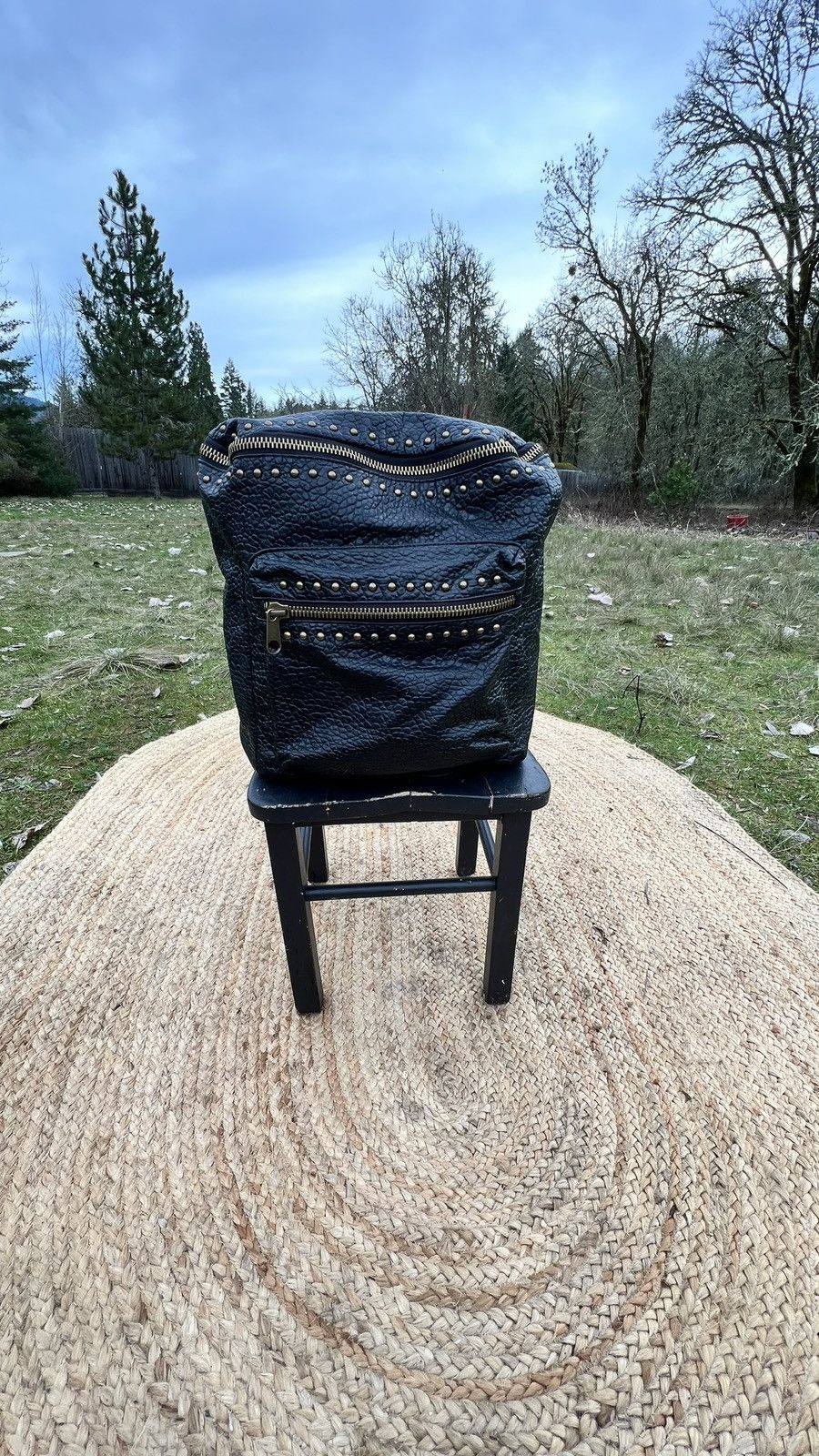 Denim & Supply Ralph Lauren Black and bronze studded backpack Size ONE SIZE - 1 Thumbnail