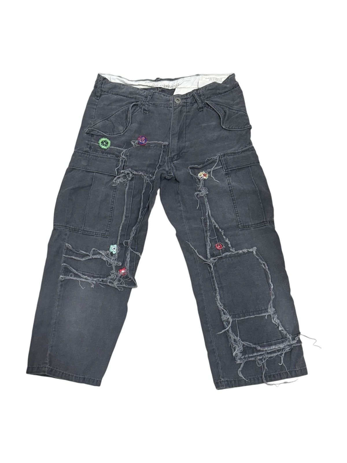Japanese Brand CROPPED PANTS DISTRESSED KAPITAL INSPIRED DENIM & DUNGAREE Size US 28 / EU 44 - 1 Thumbnail