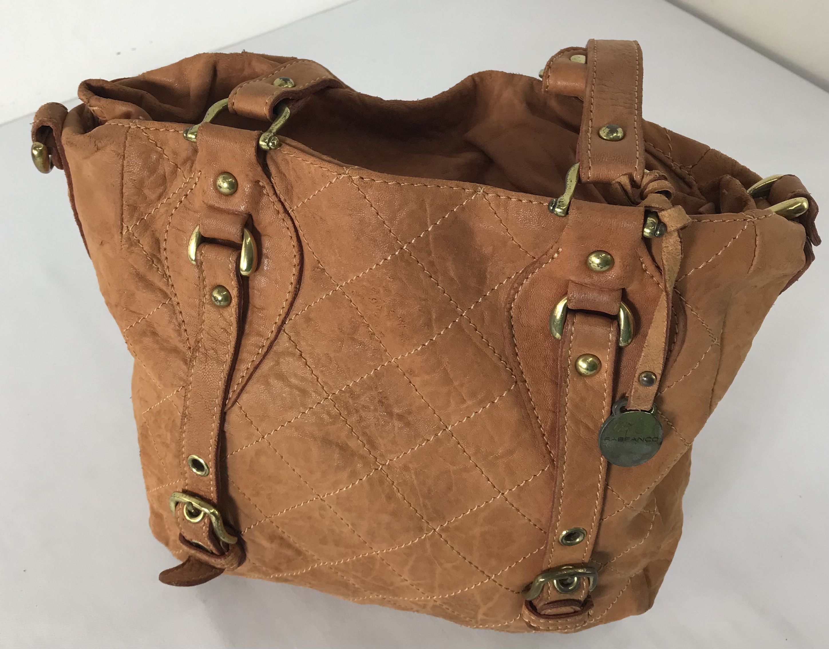 Genuine Leather Rabeanco Jacquard Brown Leather Hand Bag Size ONE SIZE - 3 Thumbnail