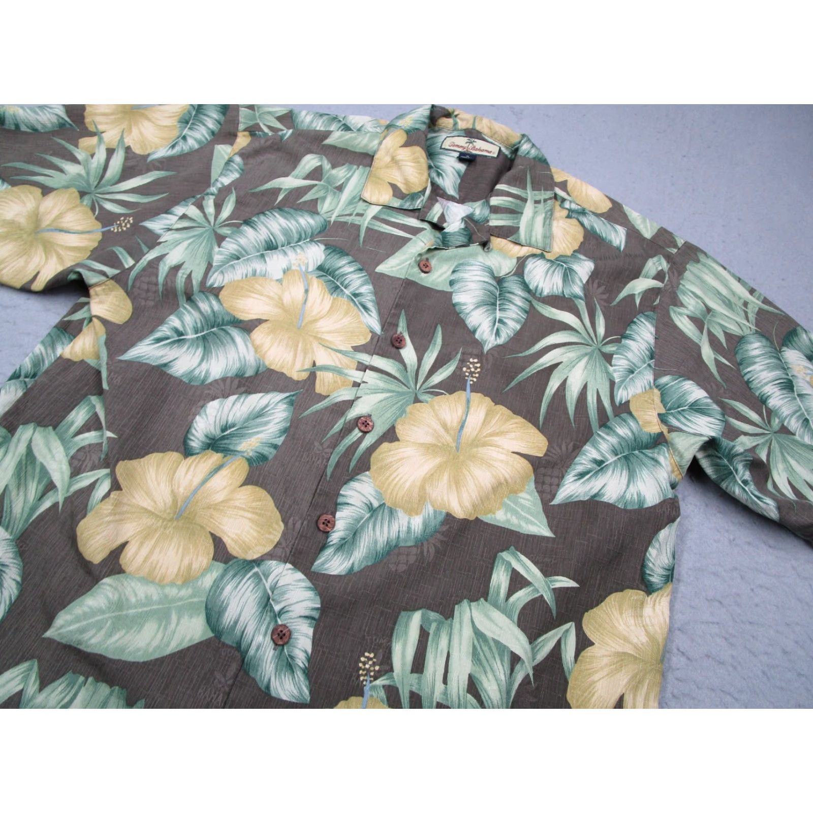 Tommy Bahama Tommy Bahama Shirt Mens Medium Green Hibiscus Camp Button Up Silk Hawaiian Tiki Size US M / EU 48-50 / 2 - 2 Thumbnail