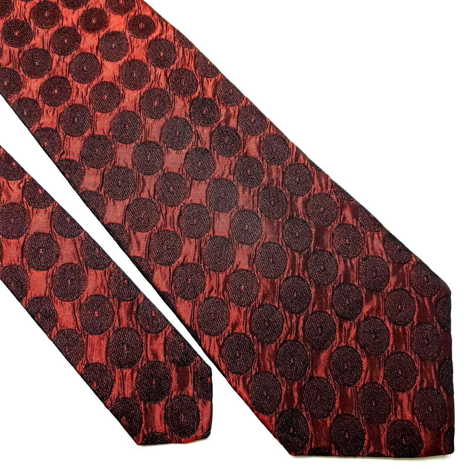 Robert Talbott Robert Talbott Studio Silk Tie Woven Red Geometric Short Wid Size ONE SIZE - 1 Thumbnail