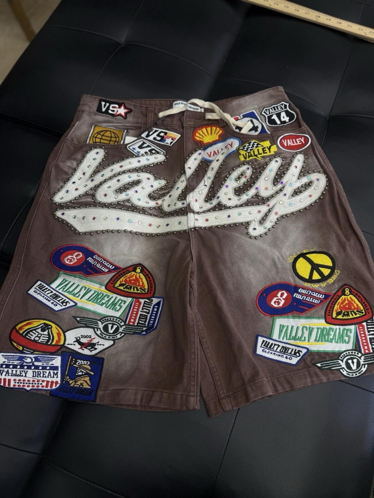Vale Valley Brown Denim Patchwork Shorts Size 30 (Brand New) Size US 30 / EU 46 - 1 Thumbnail