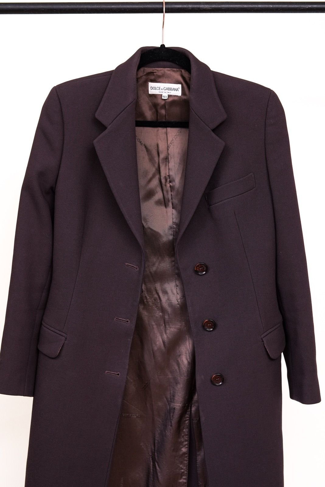 Dolce & Gabbana Dolce & Gabbana 1990s Single-Breasted Brown Coat Size S / US 4 / IT 40 - 7 Thumbnail