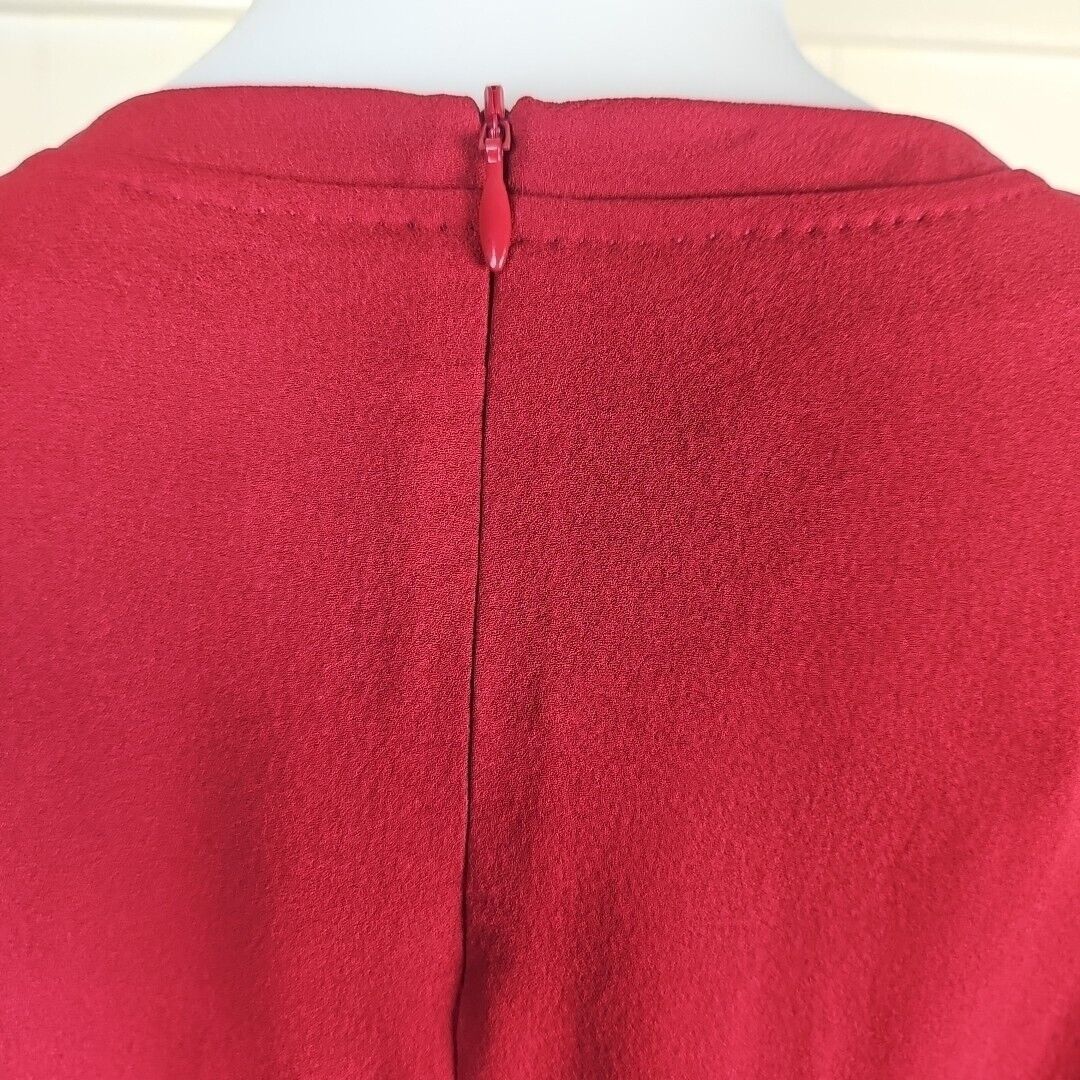 Longchamp Longchamp Silk Top Womens Size 36 Burgundy Long Sleeve Round Size XS / US 0-2 / IT 36-38 - 4 Thumbnail