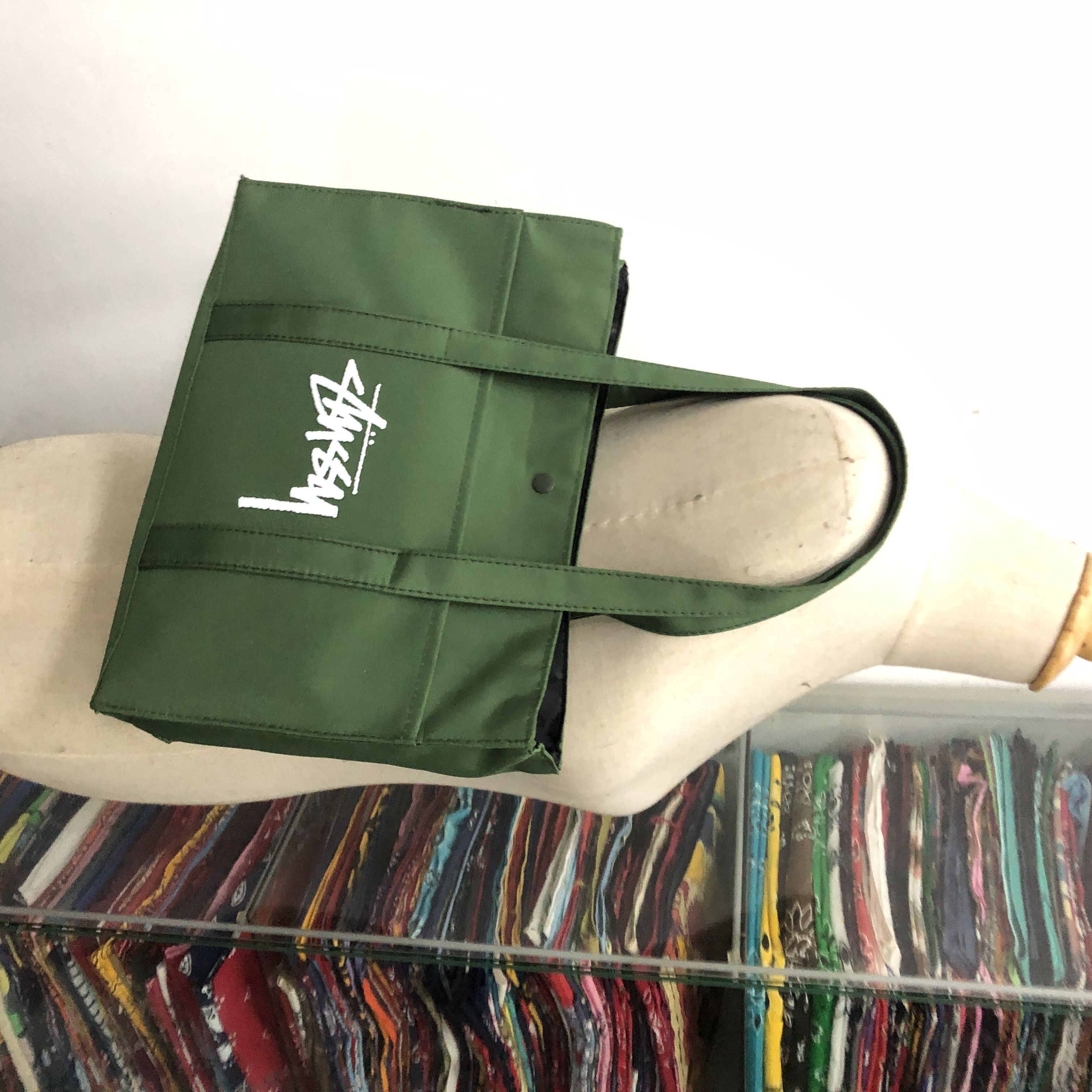 Stussy AUTHENTIC 🇯🇵 Stussy Magazine Military Color Tote Bag Size ONE SIZE - 4 Thumbnail