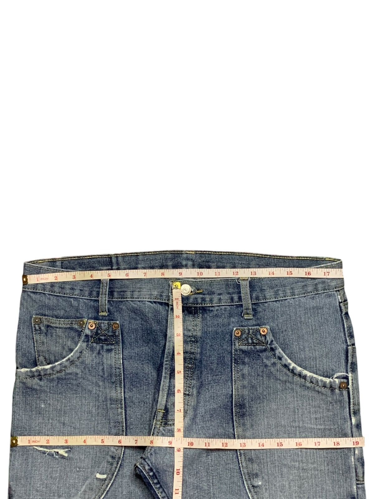 Japanese Brand Vintage Japanese Brand Blue Wash Selvedge Loose Jeans Size US 36 / EU 52 - 11 Thumbnail