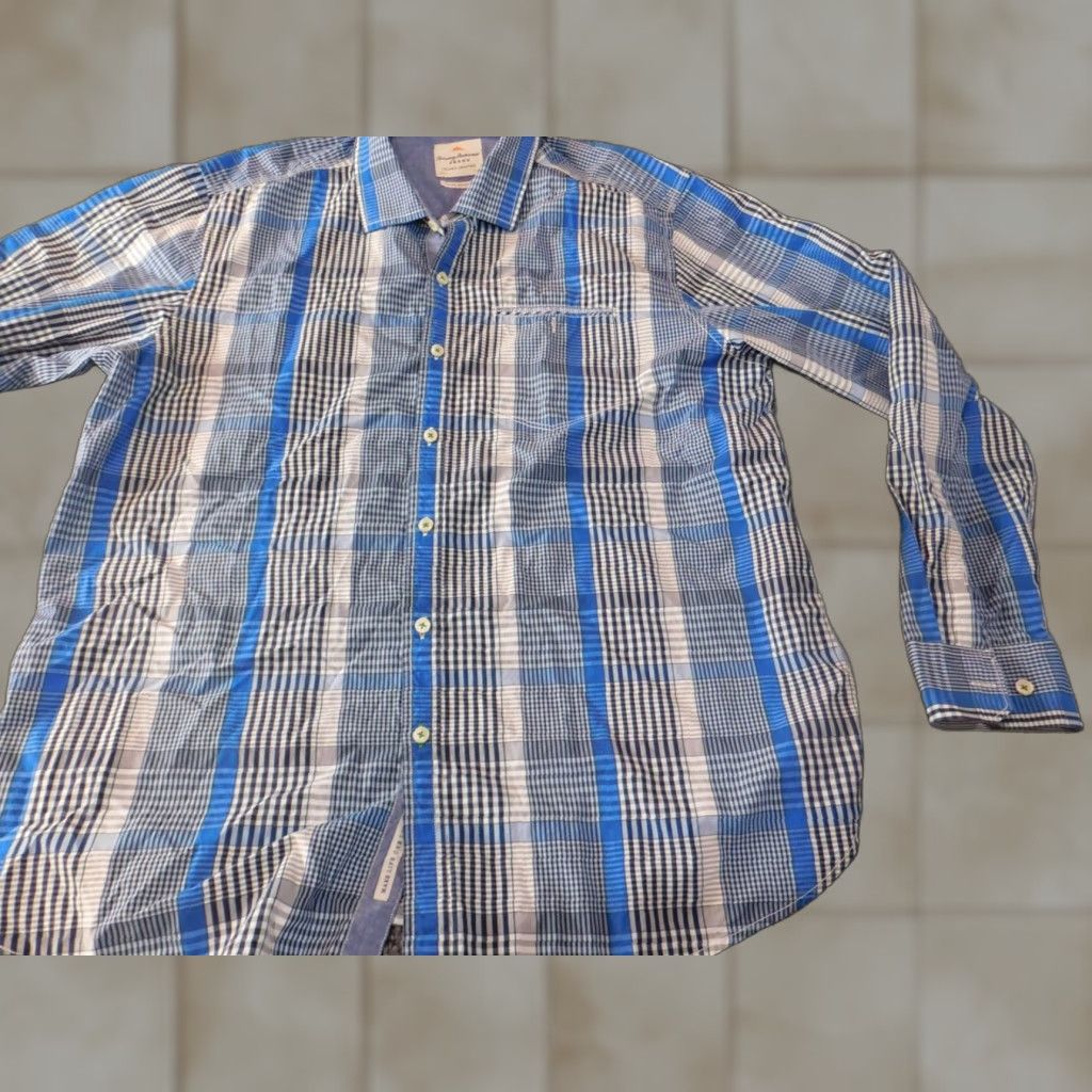 Tommy Bahama Tommy Bahama Shirt XL Blue Plaid Button-Down Modern Fit Mens Regular Long Sleeve Size US XL / EU 56 / 4 - 1 Thumbnail