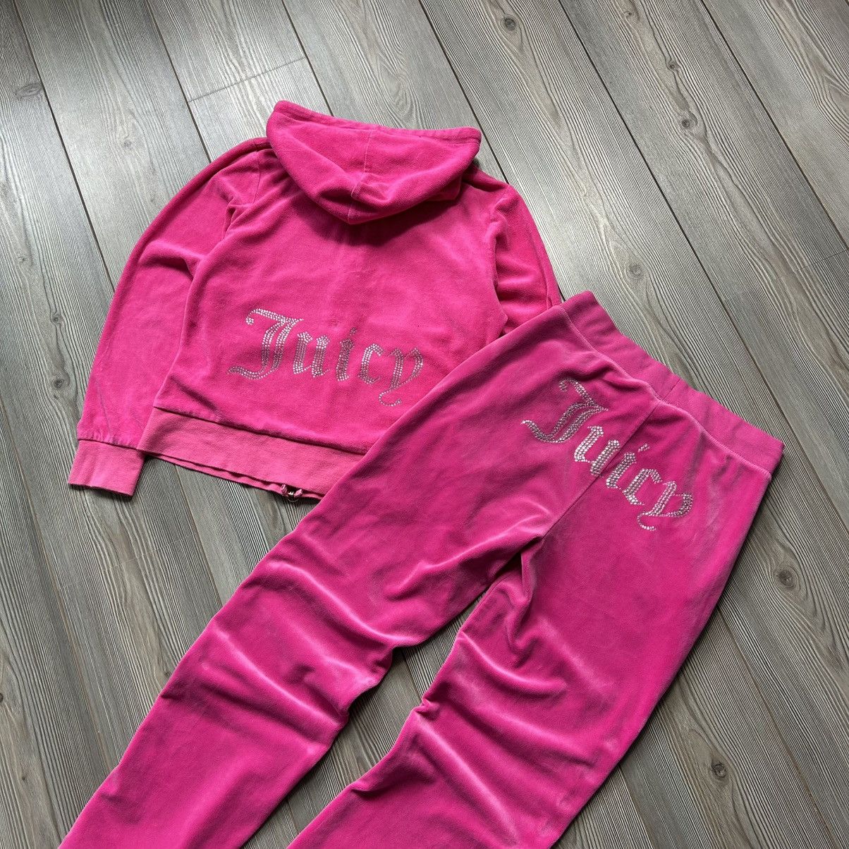 Juicy Couture Juicy Couture Velour Big Logo Tracksuit Hoodie + Pants Size M / US 6-8 / IT 42-44 - 2 Thumbnail