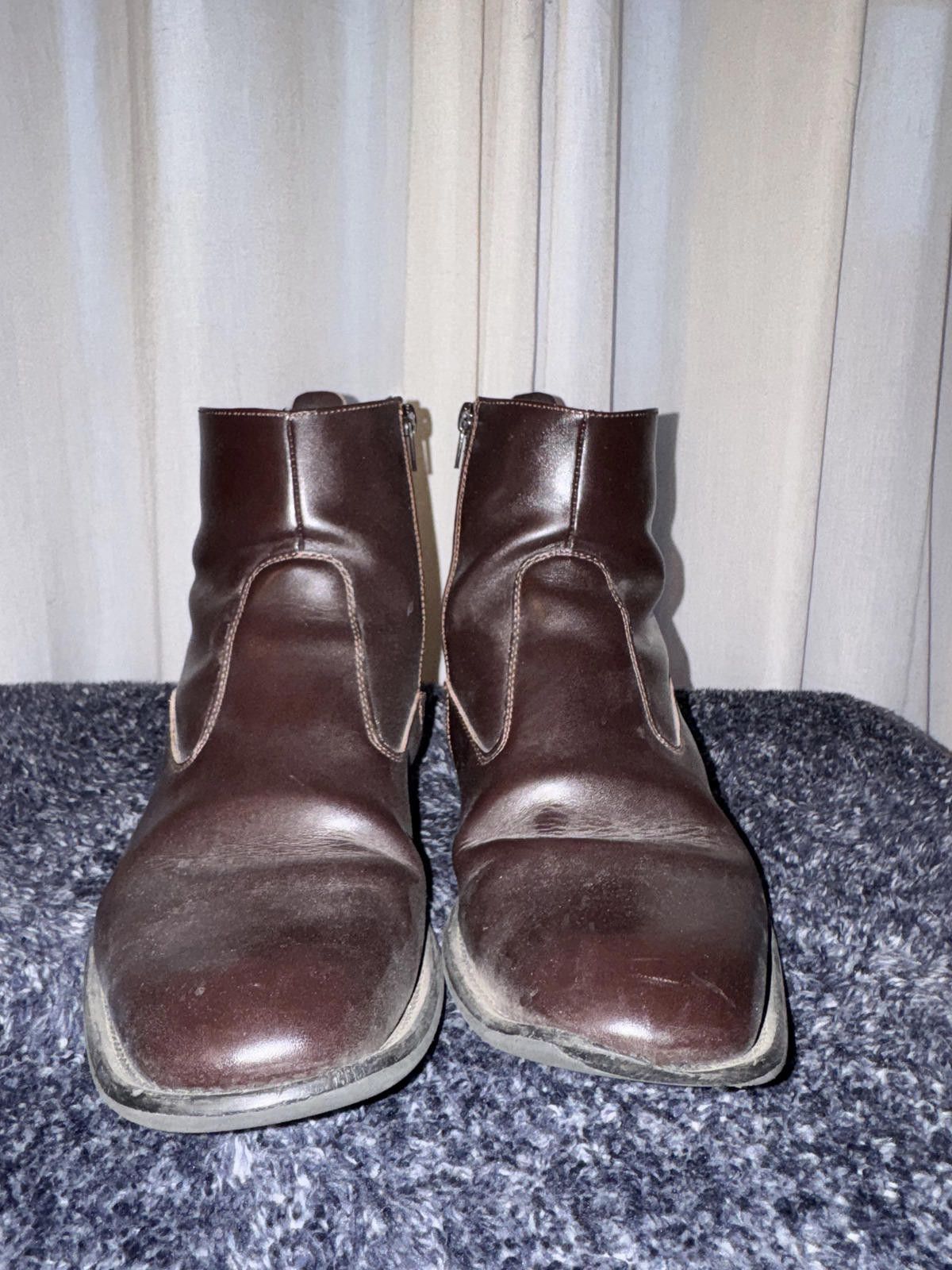Giorgio Brutini Giorgio Brutini Brown Leather Ankle Boots with Side Zipper Size US 10.5 / EU 43-44 - 2 Thumbnail