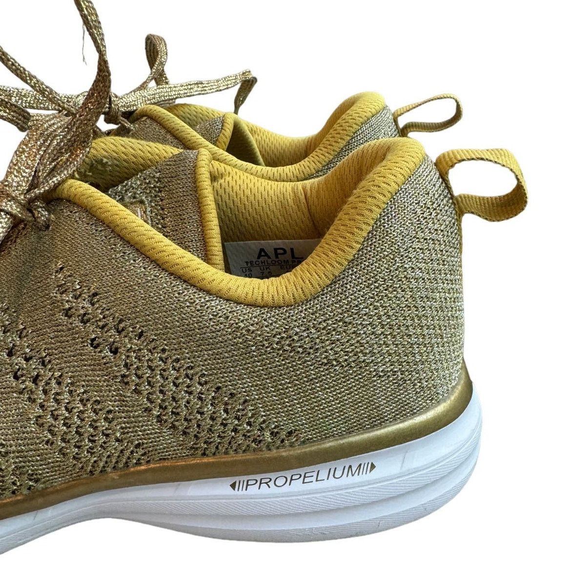 Athletic Propulsion Labs APL: Athletic Propulsion Labs Techloom 24k Pro Gold Sneakers Size US 10 / IT 40 - 7 Thumbnail
