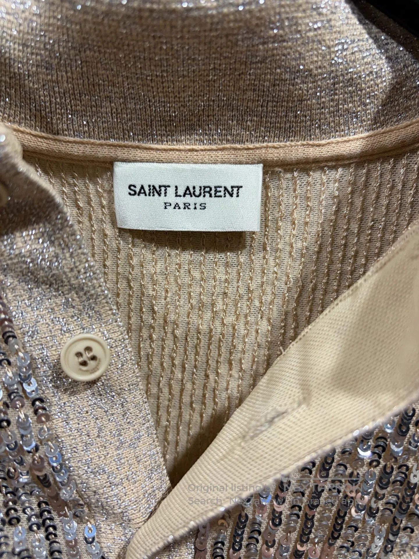 Saint Laurent Paris Saint Laurent Champagne Gold Sequin Top. Size L / US 10 / IT 46 - 4 Thumbnail