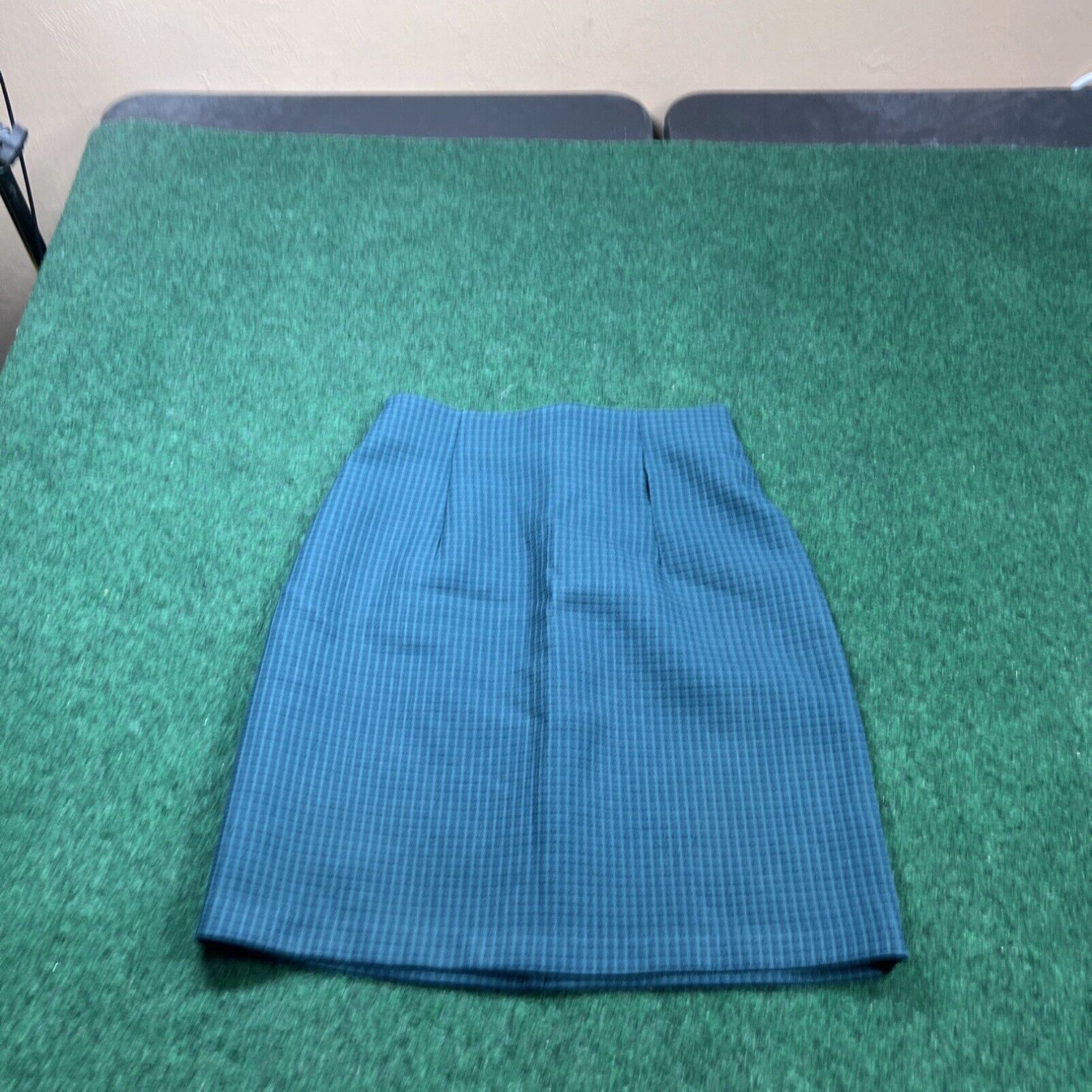 Vintage All that Jazz Skirt Womens 5/6 Green Plaid Elastic Waist USA 24x18 Size 27" / US 4 / IT 40 - 1 Thumbnail