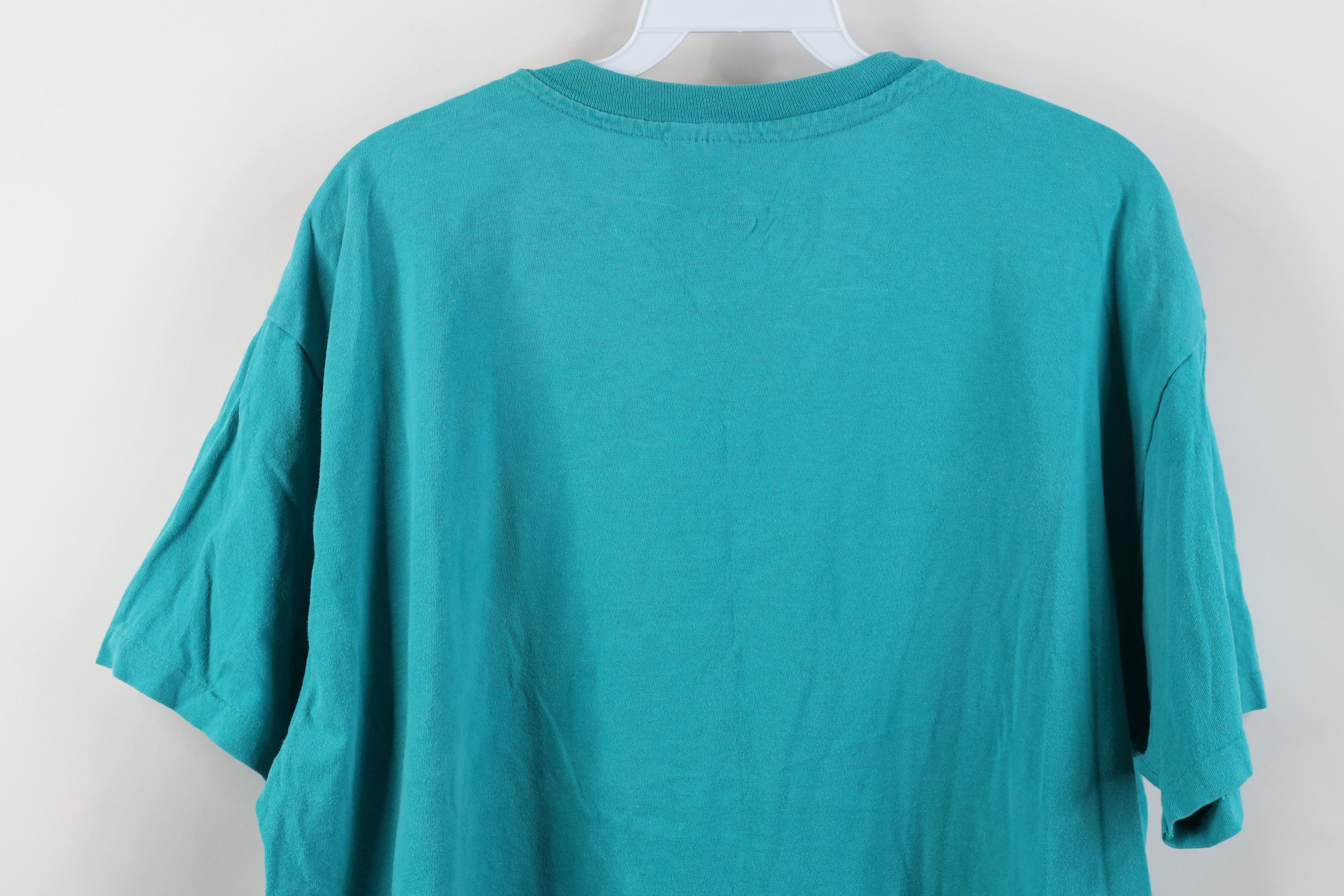 Vintage Vintage 90s Streetwear Short Sleeve T-Shirt Teal Cotton USA Size US XL / EU 56 / 4 - 13 Thumbnail