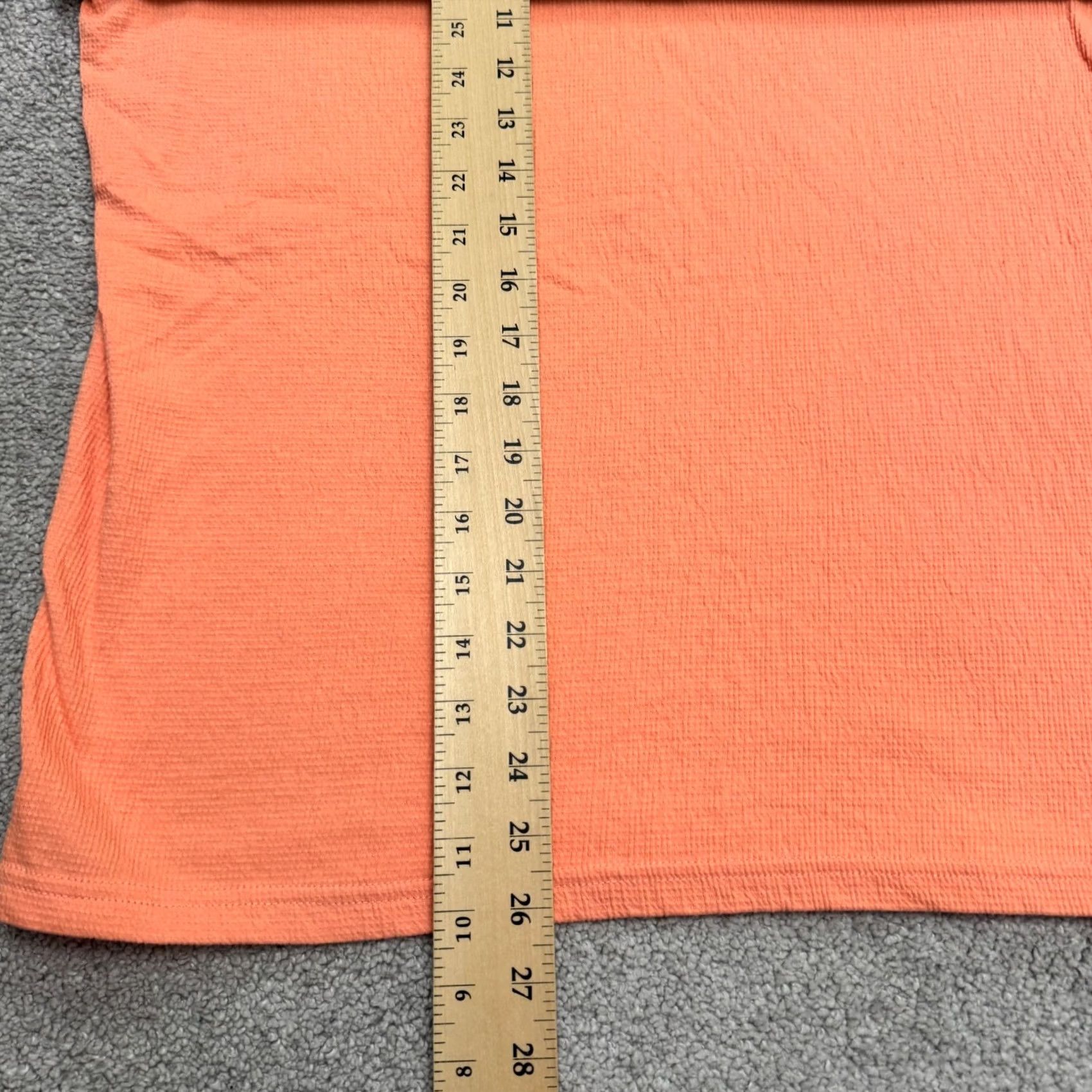 Vintage Sara Morgan Textured Basic T-Shirt Womens Large Orange Short Sleeve Crew Tee Top Size L / US 10 / IT 46 - 7 Thumbnail