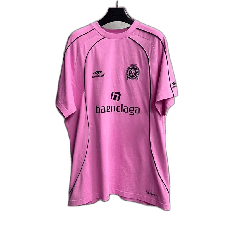 Balenciaga Pink Logo Print Short Sleeve T-Shirt Size US S / EU 44-46 / 1 - 1 Thumbnail