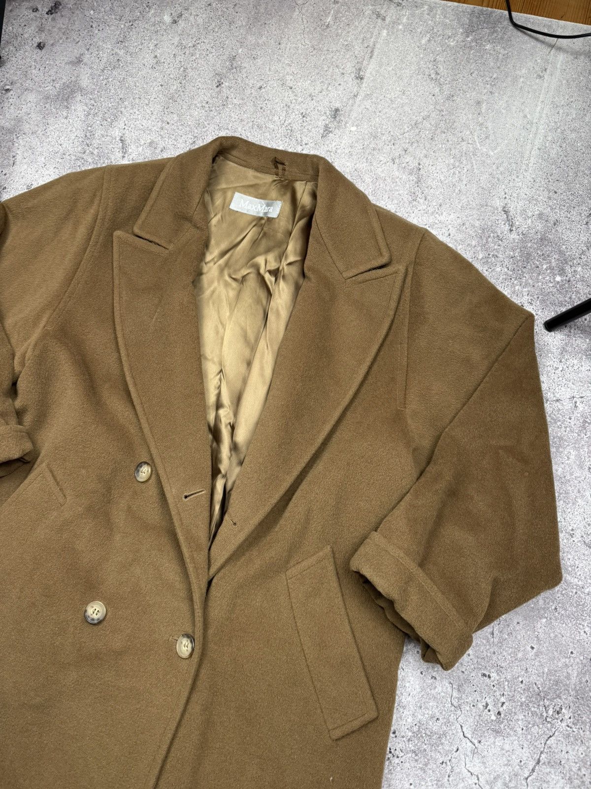 Max Mara 💥Vintage Max Mara Double Breasted Collar Virgin Wool Coat Size L / US 10 / IT 46 - 6 Thumbnail