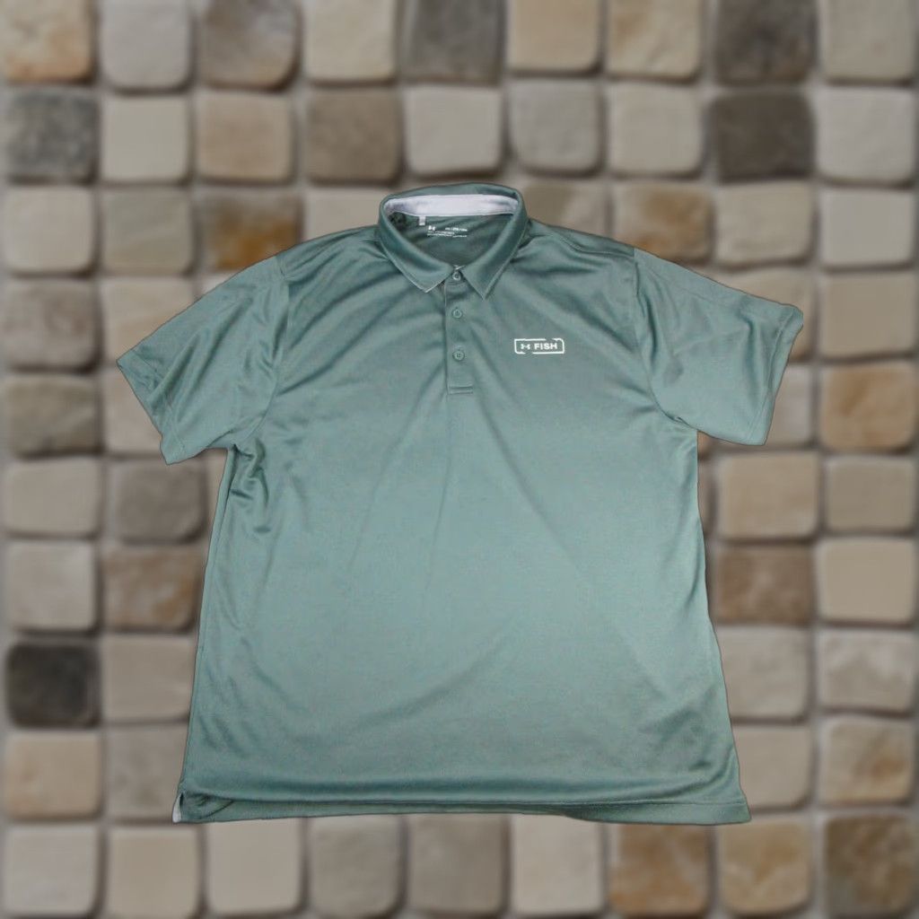 Under Armour Under Armour HeatGear Polo Shirt 2XL Green Fishing Fish Mens Size US XXL / EU 58 / 5 - 1 Thumbnail